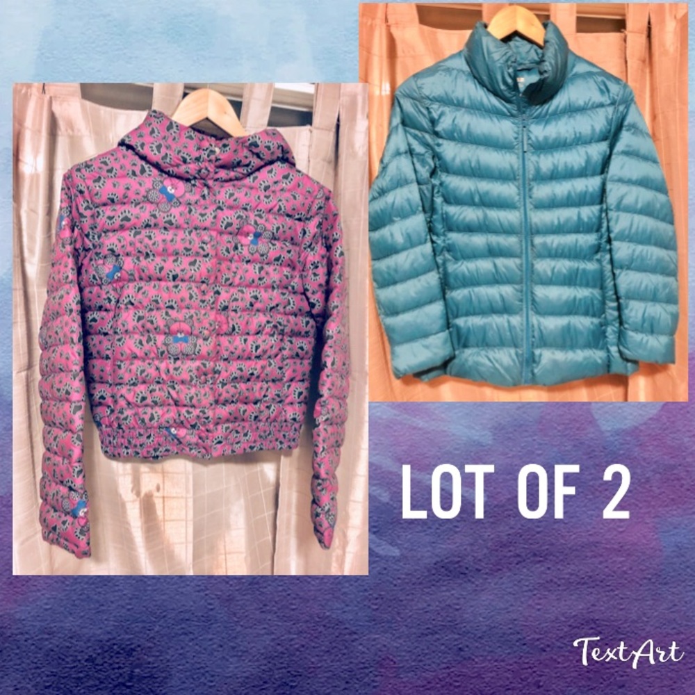 Lot of 2 GIRLS light fall puffers CStudio Uniqlo